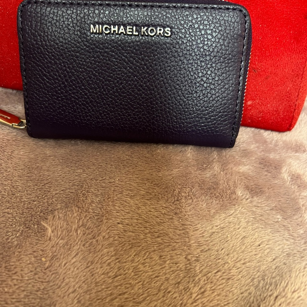 Michael Kors card case pebble leather
